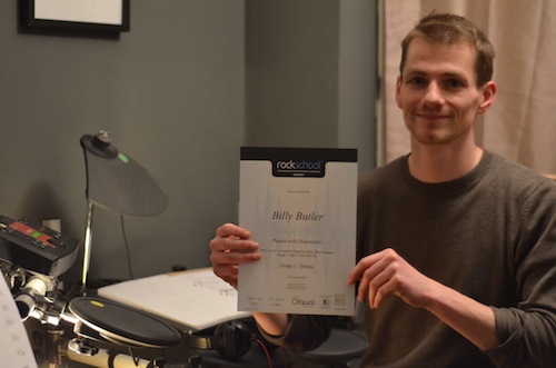 Billy Grade 1 distinction Learn to play drums